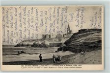 13460 Saintes-Maries-de-la-Mer 1860 Künstlerkarte le Bourg sur la Falaise sign.