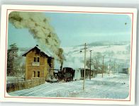 09477 O9301 Steinbach b Annaberg-Buchholz - Winter Bahnhof Schmalspurbahn Lok 991561 Wolkenstein Jöhstadt