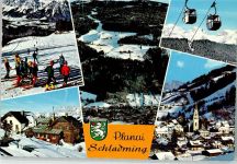 8970 Schladming Winter Sportplatz Kirche Seilbahn