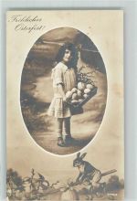 Kind Hase Küken vermenschlicht Ostern 1916