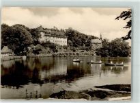 38899 O3721 Stiege Foto AK Unterer Teich mit Schloss Stiege und Kirche - Zur Hilfe Gottes