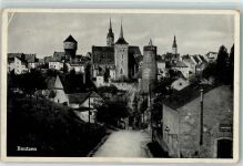 02625 O8600 Bautzen , Sachs 1940 Gebrauchsspuren mit Burgwasserturm Michaeliskirche und Ortenburg Feldpost Inf.Ers.Batl.171 WK II