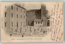 13300 Salon-de-Provence 1902 Gebrauchsspuren les Zouaves dans la Cour du Chateau Exercice de Baton