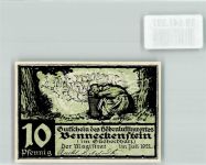 38877 O3702 Benneckenstein 1921 Notgeldschein 10 Pfennig