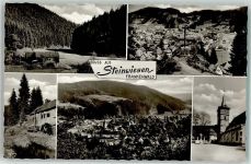 96349 W8645 Steinwiesen Foto AK Gruss Frankenwald Sägemühle Kirche Kreuz