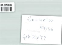74889 W6920 Sinsheim , Elsenz FOTO KEINE AK Foto Original aus Archiv eines Ansichtskartenverlags Ort handschriftlich