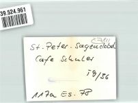 79271 W7811 St. Peter , Schwarzw Gebrauchsspuren Cafe Schuler FOTOKeineAK Ort handschriftlich