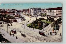 1060 Wien 6. Bezirk, Mariahilf 1912 - Naschmarkt linke Wienzeile Marktszene Pferdestraßenbahn Litfaßsäule