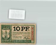 Freiburg i. Schles. Swiebodzice Gebrauchsspuren Notgeld 10 Pfennig