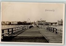 17454 O2238 Zinnowitz , Ostseebad 1930 - Seebrücke mit Strandpromenade