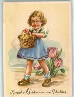 Kind Küken Tulpen Geburtstag