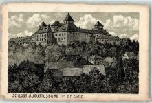 09573 O9382 Augustusburg 1914 Lithographie / Künstlerkarte Schloss