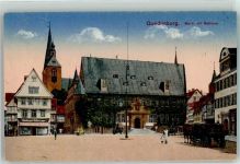 06484 O4300 Quedlinburg - Markt mit Rathaus Hamburger Kaffee Lager