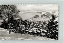 59955 W5788 Züschen , Westf Foto AK Kirche Winter Schnee Hotel Peters Ponyhof