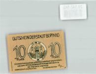 W5407 Boppard , Rhein 10 Pfg. Gutschein der Stadt Boppard Notgeld Deutschland 1920 Notgeldschein