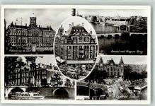 1001 Amsterdam - Paleis op de Dam Amstel met Margere Brug de Bijenkorf Straßenbahn Herengracht Central Bahnhof