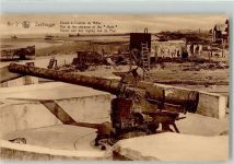 Zeebrugge Gebrauchsspuren Kanone Hafen Mole Foto AK