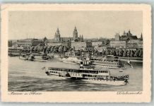 W6500 Mainz a Rhein Raddampfer vor dem Mainzer Dom Verlag Ludwig Feist No. 19 Rheinschiff 1929