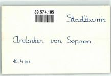 Sopron Ödenburg FOTO KEINE AK Stadtturm Ort handschriftlich