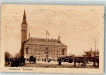 Kopenhagen København 1911 - Rathaus Straßenbahn
