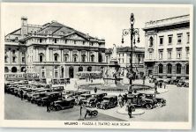 20100 Milano 1935 - Straßenbahn Auto Oldtimer Piazza e Tatro alla Scala