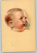 Kind mit Schnuller Baby Künstlerkarte