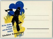 Scheiblers Kampdünger Bauer mit Sense im Kornfeld Düngerwerbung Werbe AK