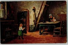 Mutter mit Kinder Oilette Nr.1530 Tucks Künstlerkarte