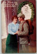 Frau Spruch Bild mit Kaiser Wilhelm II EAS Chromeas Nr.204 Soldatenliebe WK I 1915