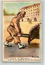 Soldat Spruch Schubkarre Militär Karikatur Künstlerkarte