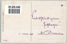 sign. Borrmeister, R. Baby mit Blumentopf Storch Künstlerkarte