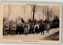 Preußisch Eylau Bagrationowsk Gebrauchsspuren Uniform WK I Gefangne Russen Ort handschriftlich Foto AK