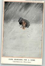 sign. Robinson W.Cupid der nach einem zuhause sucht Kalte Hände aber ein warmes Herz Heath Engel 1912 Künstlerkarte