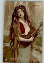 Junge Zigeunerin mit Geige Preciosa Streichinstrument 1907