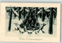 Weihnachten Tannenbaum WB SS No.8308 Zwerg Künstlerkarte