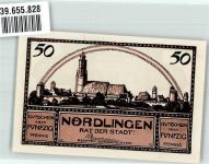 86720 W8860 Nördlingen Notgeldschein Notgeld Gutschein 50 Pfennig Kirche