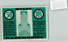 33098 W4790 Paderborn 1921 Notgeldschein 50 Pfennig Zeit des Bischofs Meinwerk