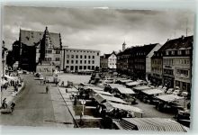 97421 W8720 Schweinfurt Foto AK Marktszene Rathaus Omnibus Denkmal