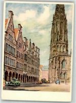 48143 W4400 Münster , Westf - Prinzipialmarkt sign. A.Höfer Auto Werbung Eduscho