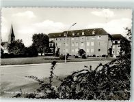48607 W4434 Ochtrup Foto AK Pius-Hospital Krankenhaus mit Kirche St. Lamberti