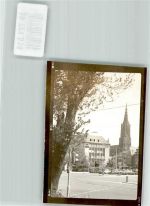 89129 W7907 Langenau , Württ FOTO KEINE AK Kirche Ludw.Uhland Schule Ort handschriftlich Foto Original aus Archiv eines Ansichtskartenverlags