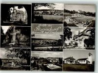 79848 W7823 Bonndorf im Schwarzwald Foto AK Schwimmbad Kirche Wutschschlucht