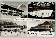 82467 W8100 Garmisch-Partenkirchen Foto AK Foto Agfa Olympia Eisstadion Autos