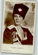 Valentino, Rudolph Ross Verlag 1168/1 Uniform Schauspieler Stummfilm Foto AK