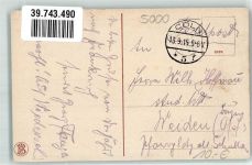 W5021 Köln Altstadt-Nord 103 Köln bei Mondschein Raddampfer Fürst Bismarck Rheinschiff 1915 Gebrauchsspuren