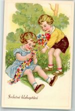 Kinder Blumengirlande Glückwunsch