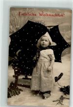 Kind Tracht Holzschuhe Schlitten NPG Weihnachten 1910