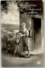 Kind Zuckertüte erster Schultag 1932 Foto AK
