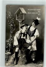 Heiligenhäuschen Tracht Dirndl Vers Studiokulisse Liebe 1908 Foto AK