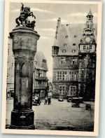 35037 W3550 Marburg - Marktbrunnen Rathaus Oldtimer